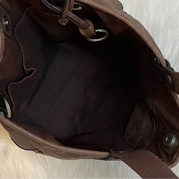 Fossil Brown Leather Shoulder Purse Rhinestones - Picture 7 of 12